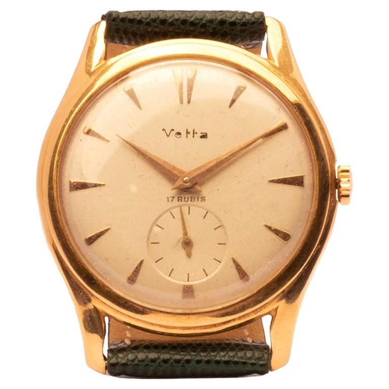 Oro Giallo Orologio Vetta Oro Vintage Orologio Vetta 1960 Da Uomo
