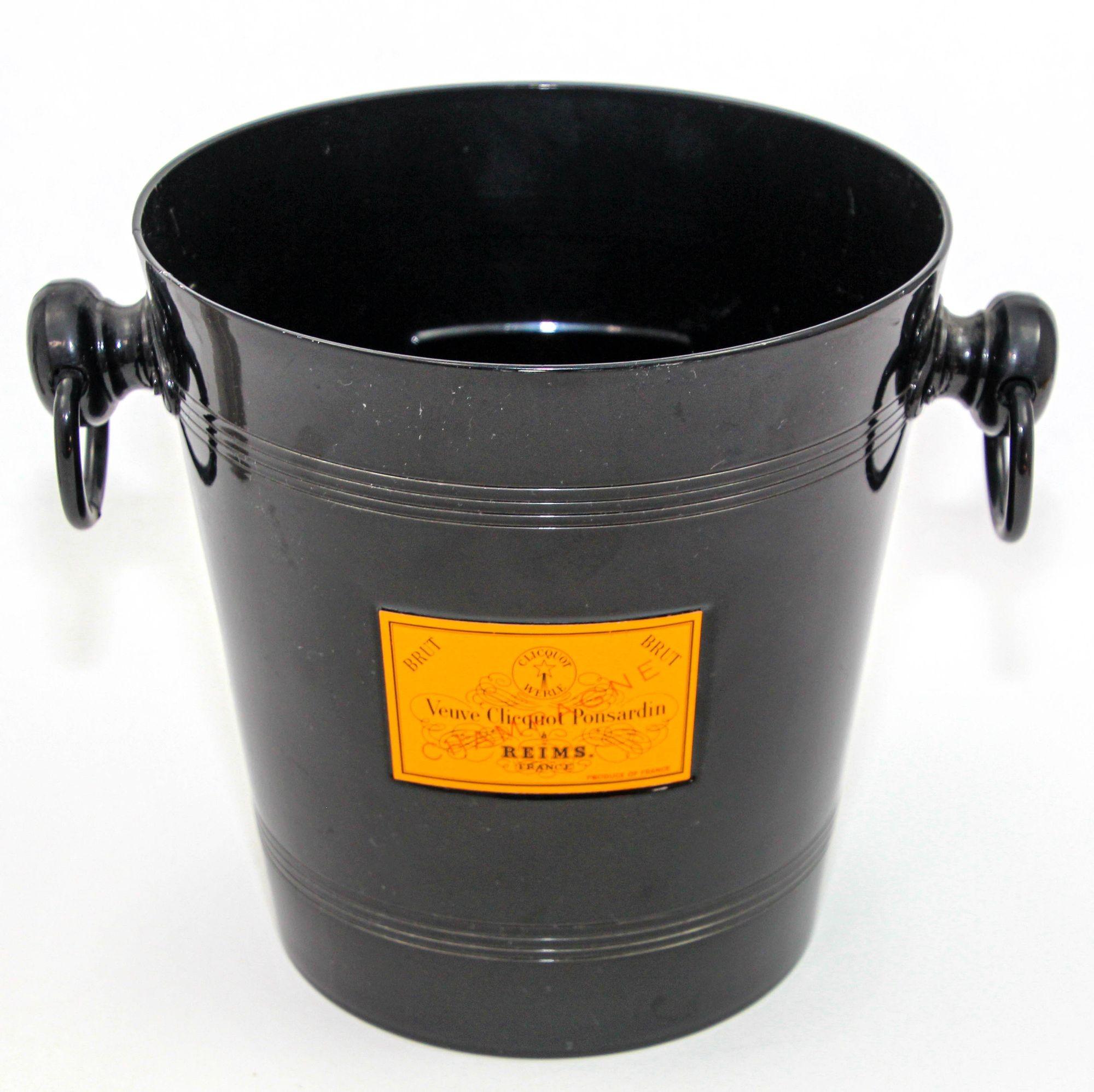 VEUVE CLICQUOT Black and Orange French Champagne Cooler Bucket 