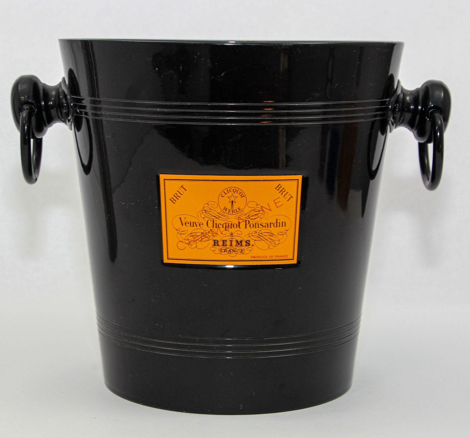 Rare Black and orange VEUVE CLICQUOT French Champagne Cooler Bucket 