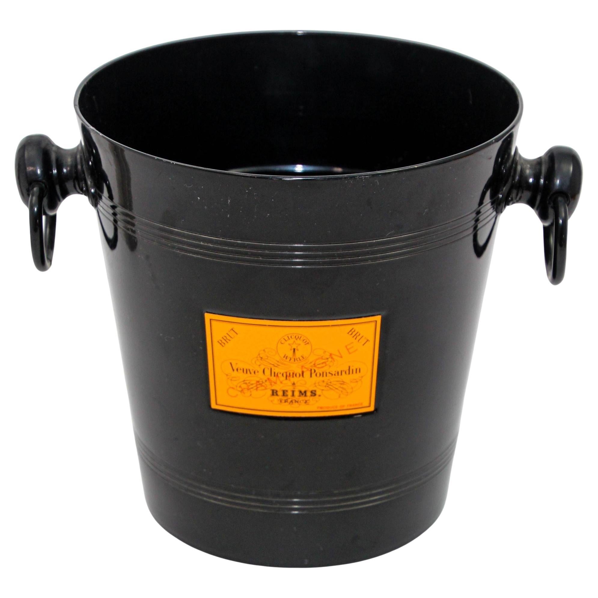 VEUVE CLICQUOT Black and Orange French Champagne Cooler Bucket "Le Noir"