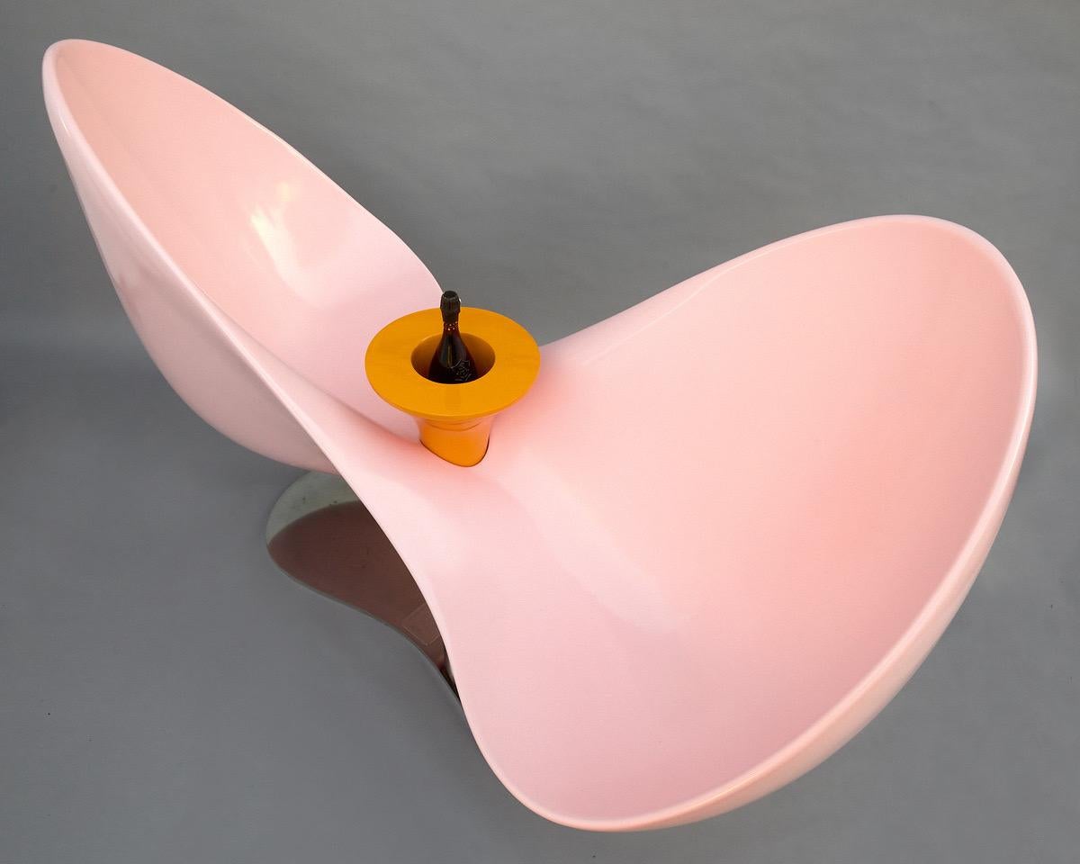 Modern Veuve Cliquot Pink Loveseat by Karim Rashid For Sale