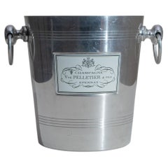 Veuve Pelletier & Fils Metal Wine Cooler, French Design, 20th Century