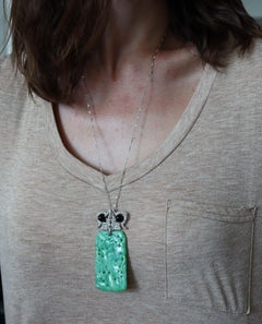 VEVER París 1920 Decó Collar-Croche de platino con jadeíta, diamantes y ónice