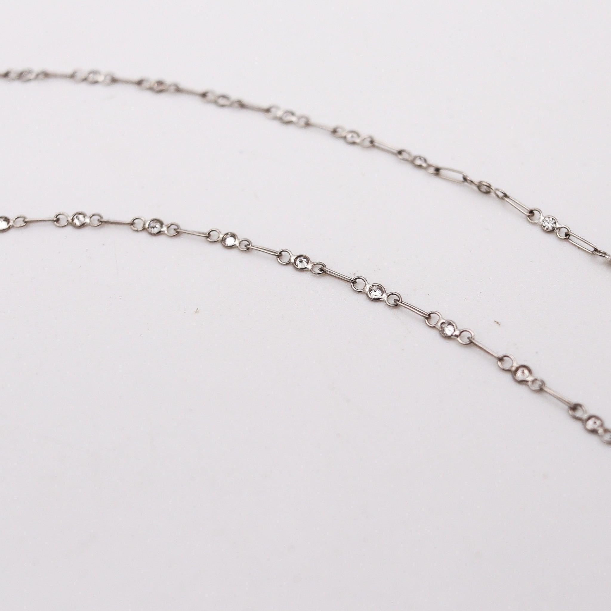 VEVER Paris 1920 Deco Platinum Necklace-Brooch With Jadeite, Diamonds & Onyx For Sale 2