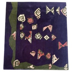 Vintage Vezeley Artistic Hand Tufted Rug by Tisca Switzerland 1990s