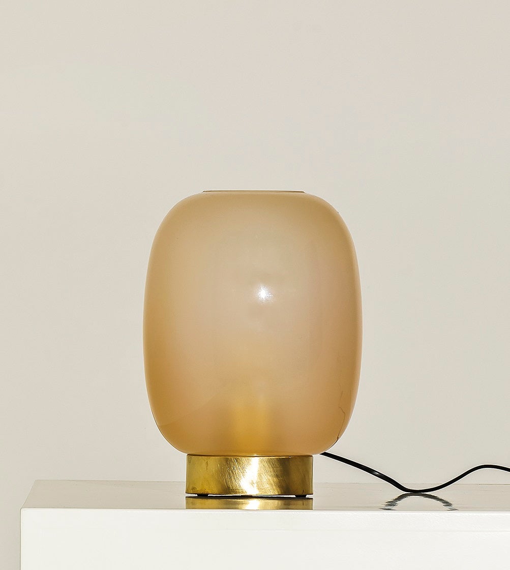 Lampada da tavolo VF210 in ottone satinato e vetro soffiato di Daluce in vendita
