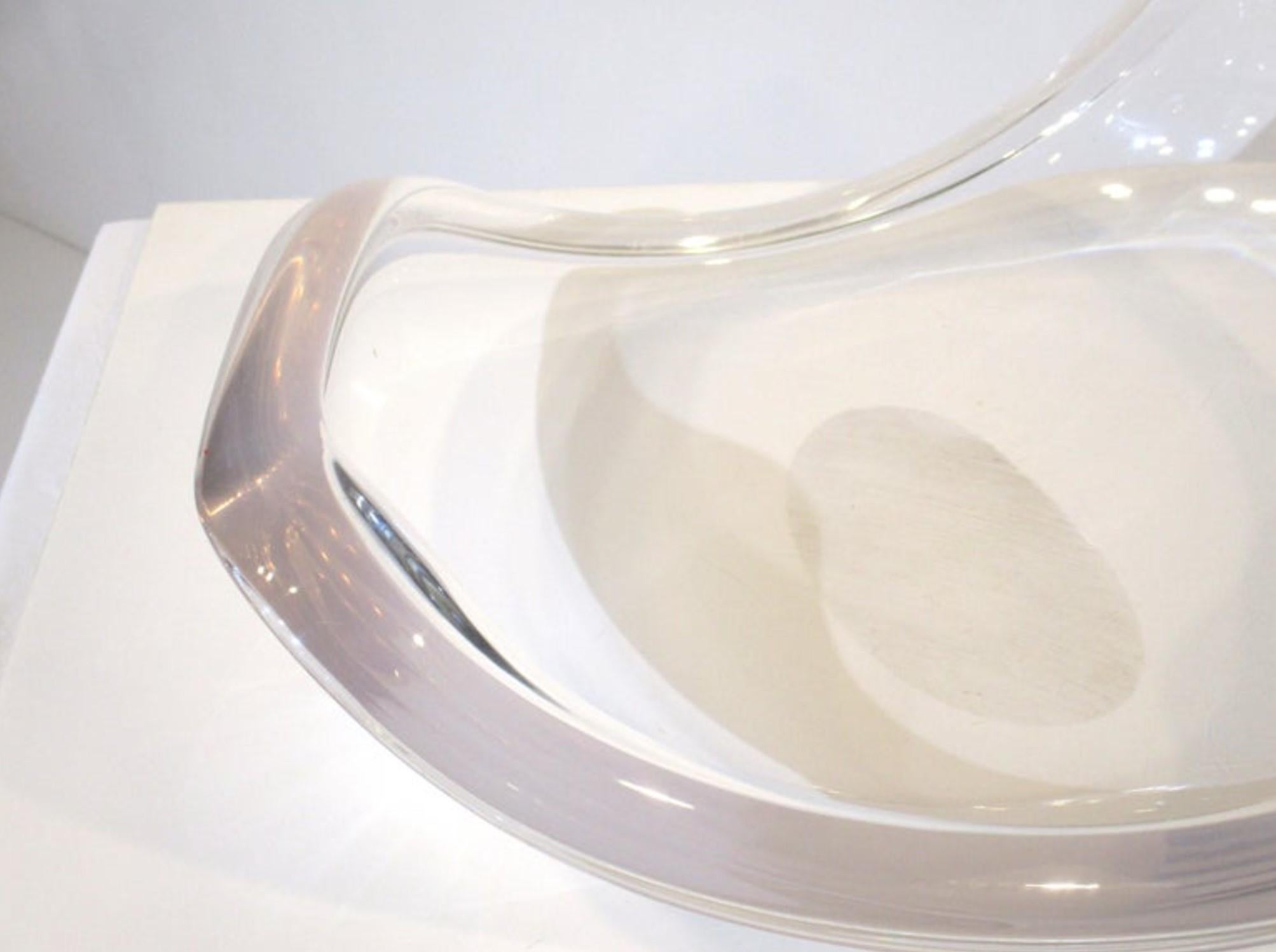 American VGC Herb Ritts Medium Biomorphic Sculptural Lucite Bowl Mid-Century Modern
