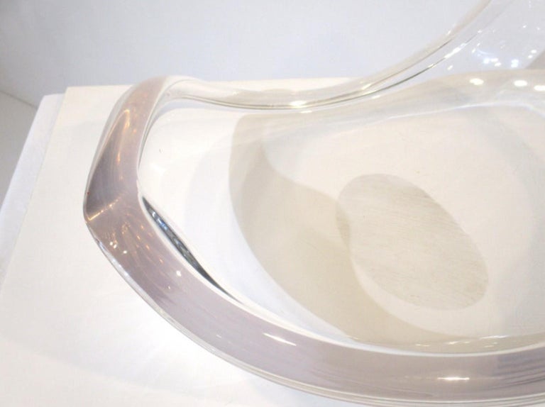 American VGC Herb Ritts Medium Biomorphic Sculptural Lucite Bowl Mid-Century Modern For Sale
