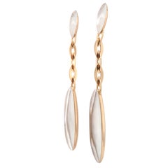 Vhenier 18 Karat Gold Rock Crystal Mother-of-Pearl Earrings
