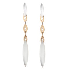 Vhenier 18 Karat Gold Rock Crystal Mother-of-Pearl Earrings