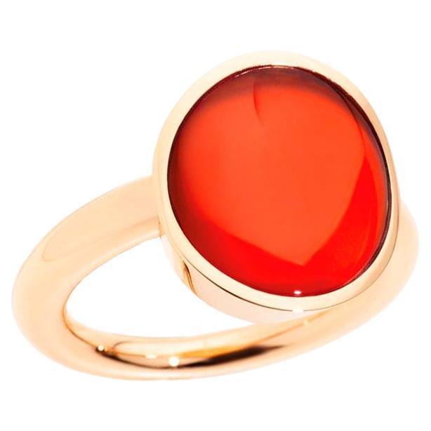 Vhernier 18k Rose Gold Carnelian Giotto Swivel Ring For Sale