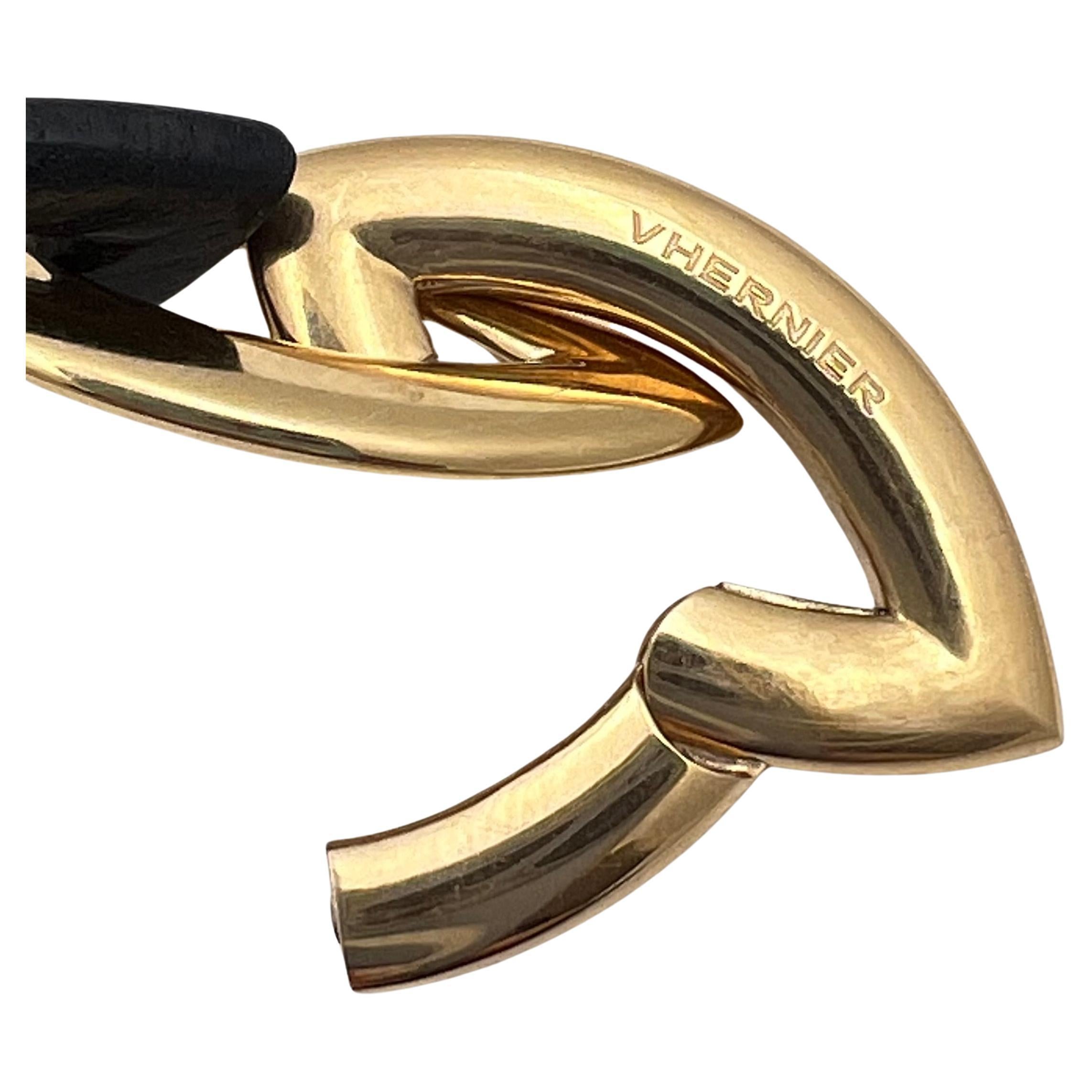 Vhernier 18k Rose Gold Ebony Doppio Senso Bracelet In Excellent Condition For Sale In Palm Beach, FL