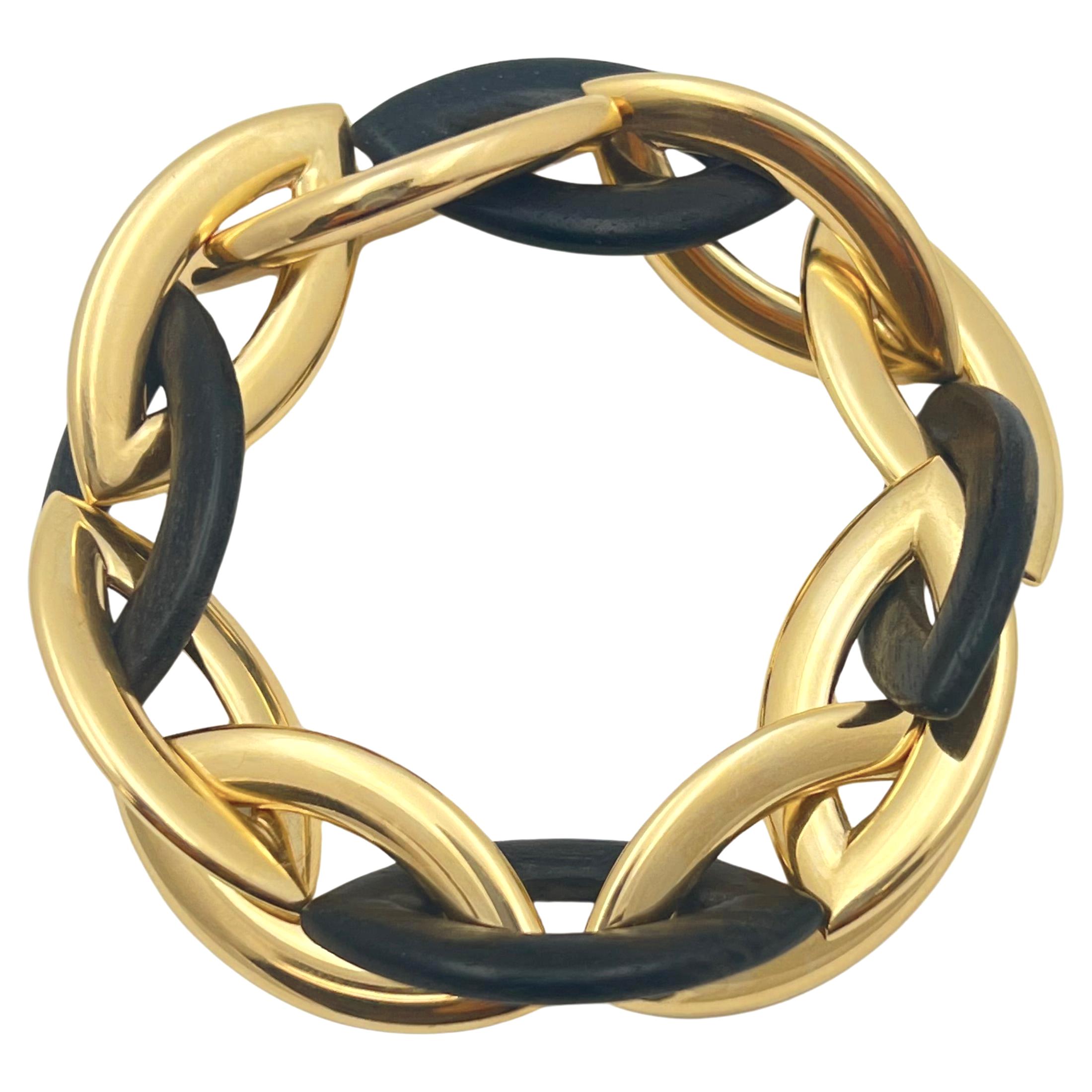 Bracelet Vhernier Doppio Senso en or rose 18 carats et ébène en vente