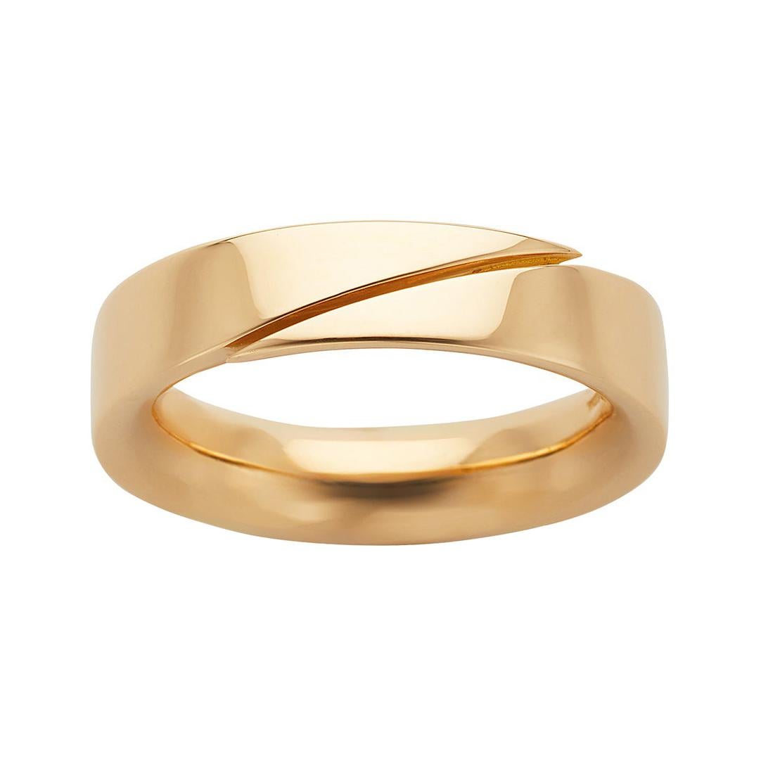 18k Pink Rose Gold Chain Band Ring For Sale at 1stDibs
