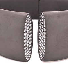 Vhernier Eclisse Collection White Diamond Titanium Cuff Bracelet
