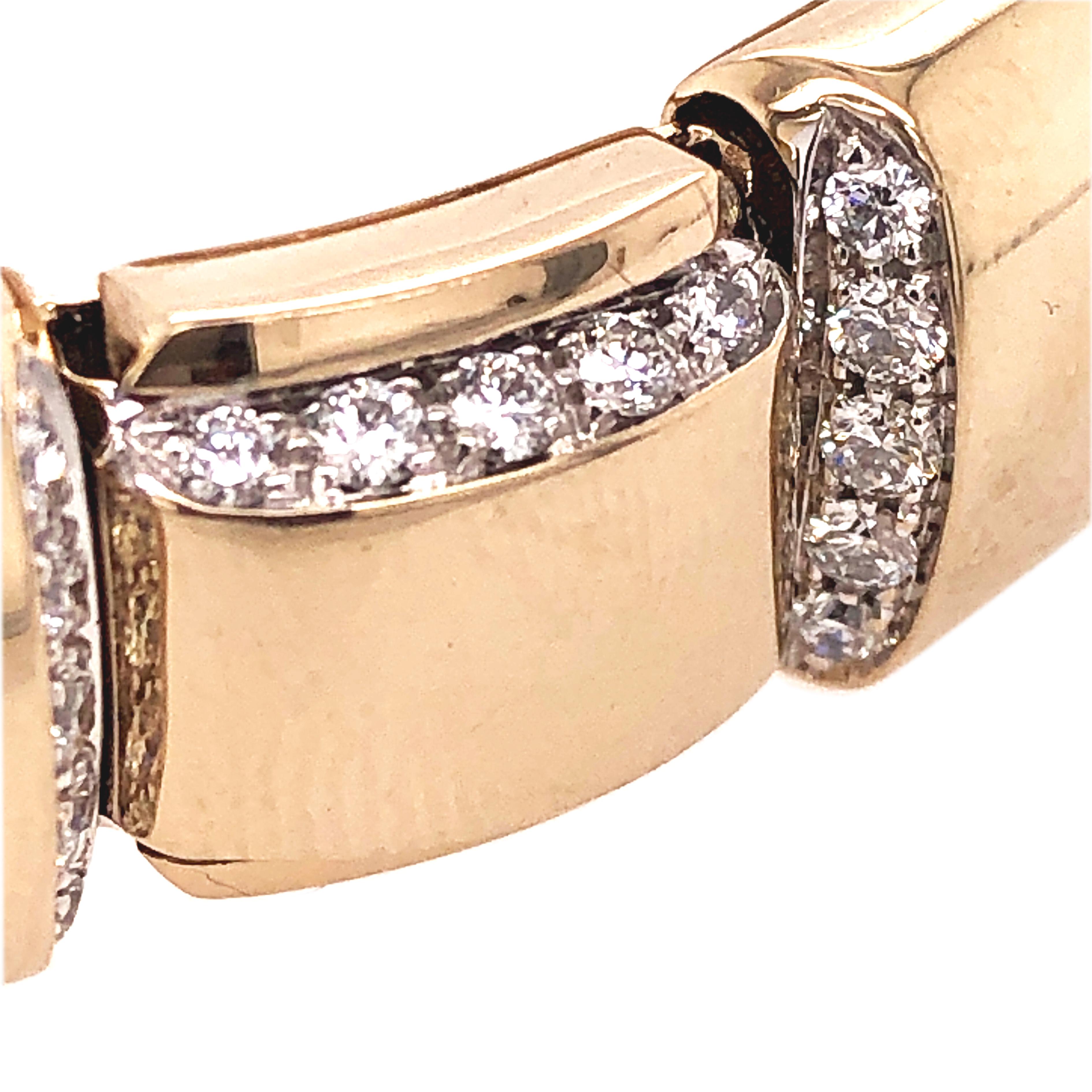 Brilliant Cut Vhernier Giunco Collection White Diamond White Gold Palladium Bracelet