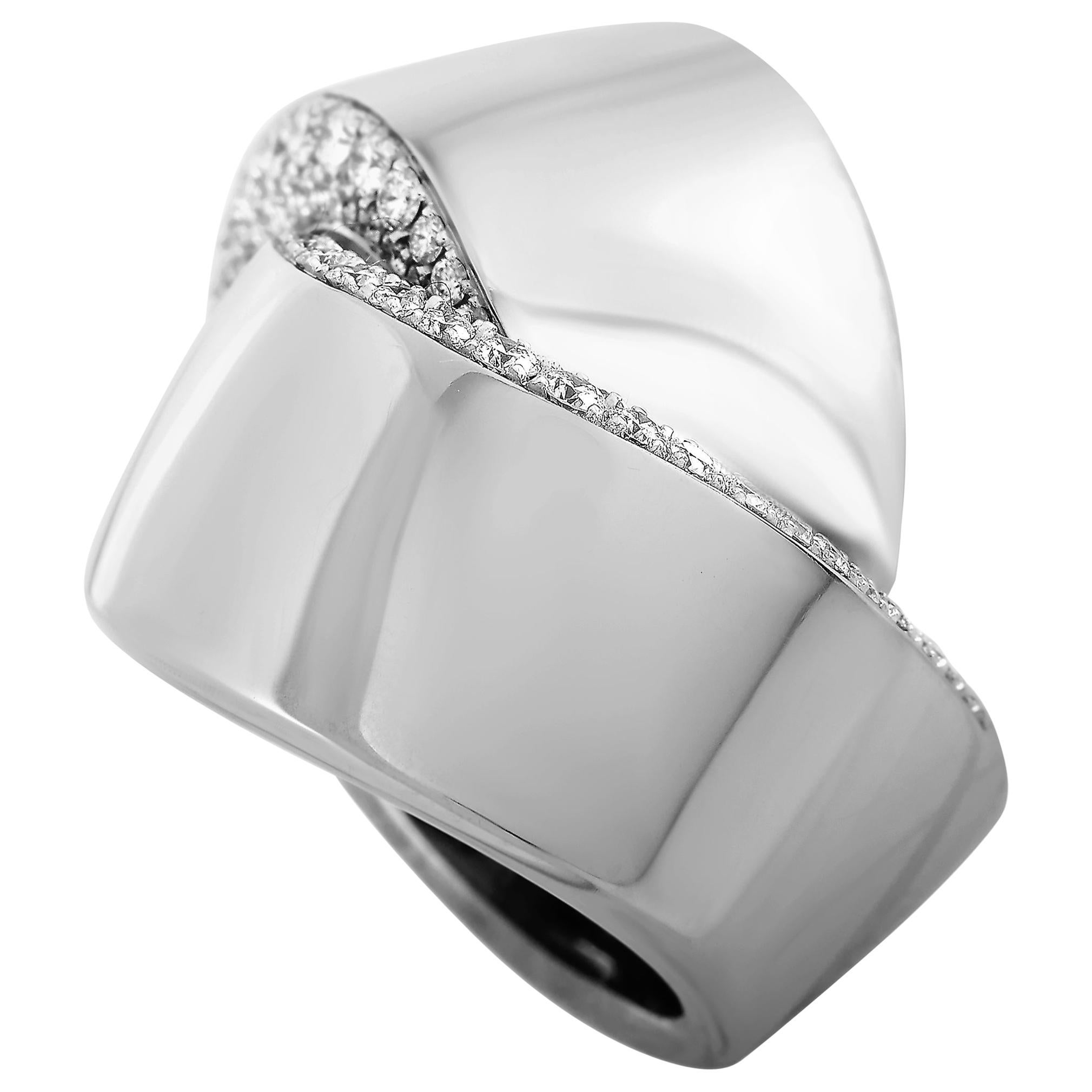 Vhernier Abbraccio 18 Karat White Gold 1.17 Carat Diamond Ring