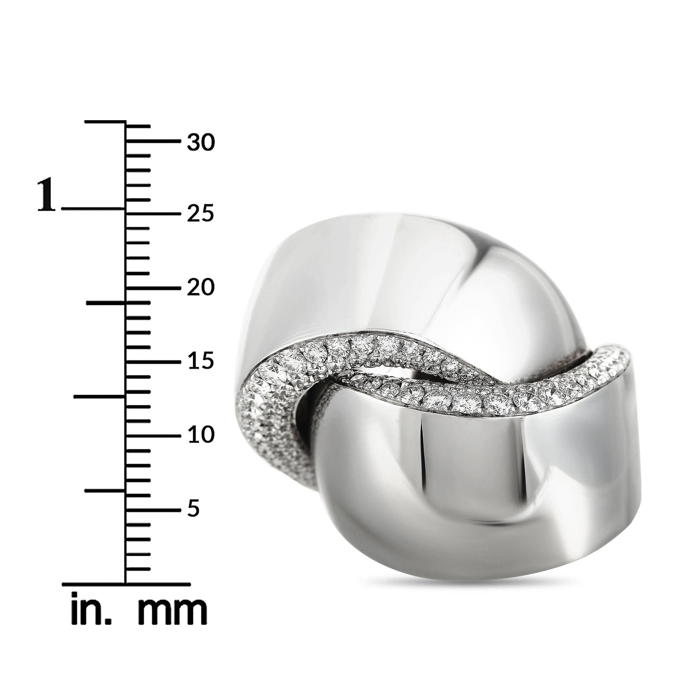 Women's Vhernier Abbraccio 18 Karat White Gold 1.17 Carat Diamond Ring