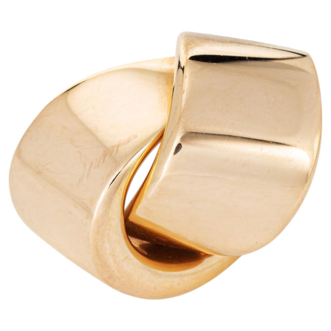 Vhernier Bague Abbraccio Or Rose 18k Sz 6 Sculptée Bijoux de Cocktail Signé