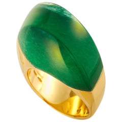 Vhernier Aladino 18 Karat Rose Gold Jade and Rock Crystal Ring
