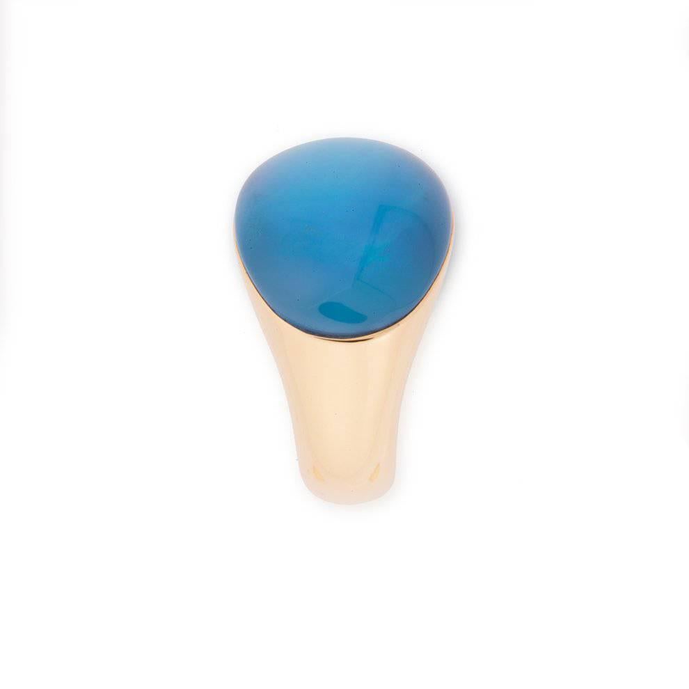 Vhernier Blue Topaz Mother-of-Pearl Rose Gold Smart Ring In New Condition For Sale In Miami Beach, FL