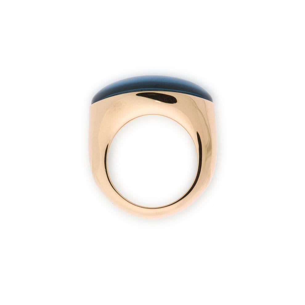 Vhernier Blue Topaz Mother-of-Pearl Rose Gold Smart Ring For Sale 1