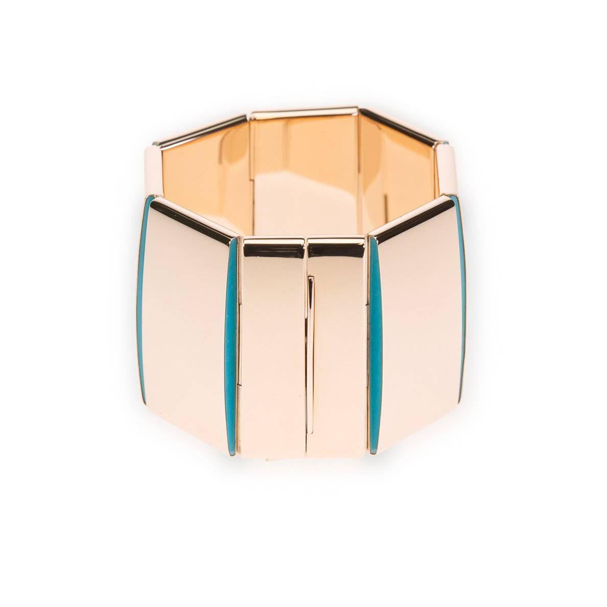 Vhernier Bridge Rose Gold and Turquoise Bracelet In New Condition For Sale In Miami Beach, FL