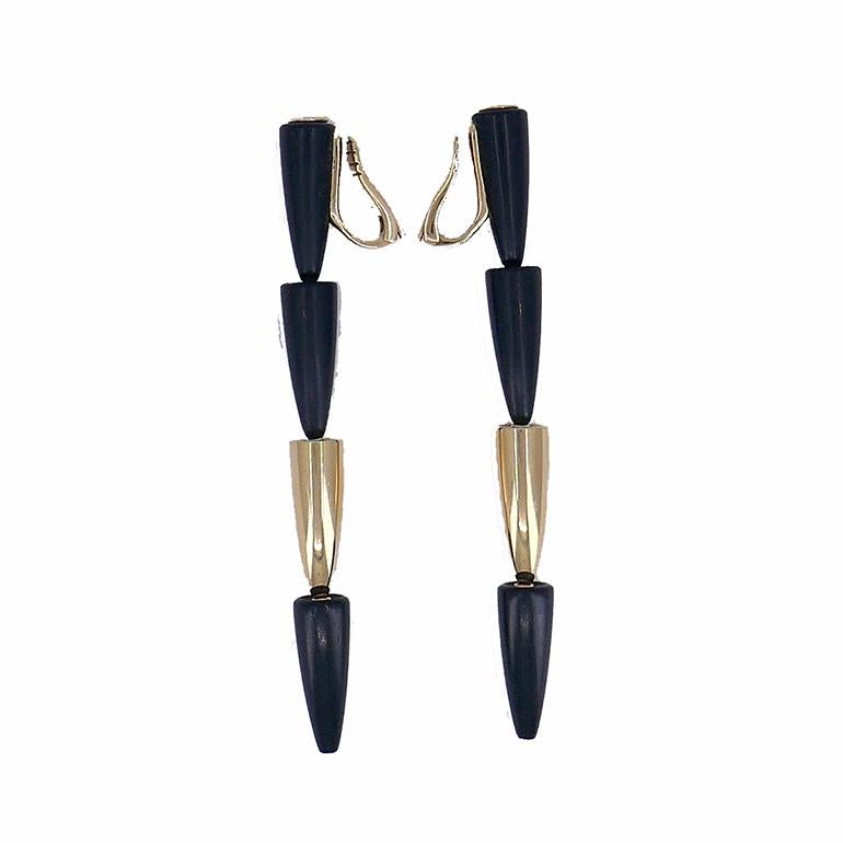 Vhernier Boucles d'oreilles en or Calla Wood 18k Italian Estate Jewelry Pour femmes en vente