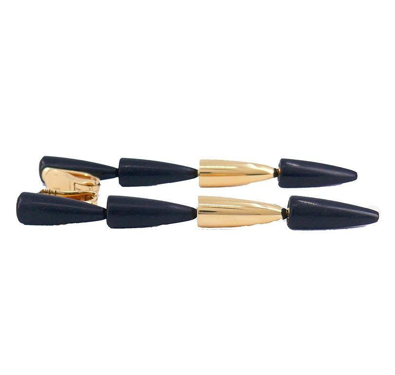 Vhernier Calla Gold Wood Earrings 18k Italian Estate Jewelry For Sale 1