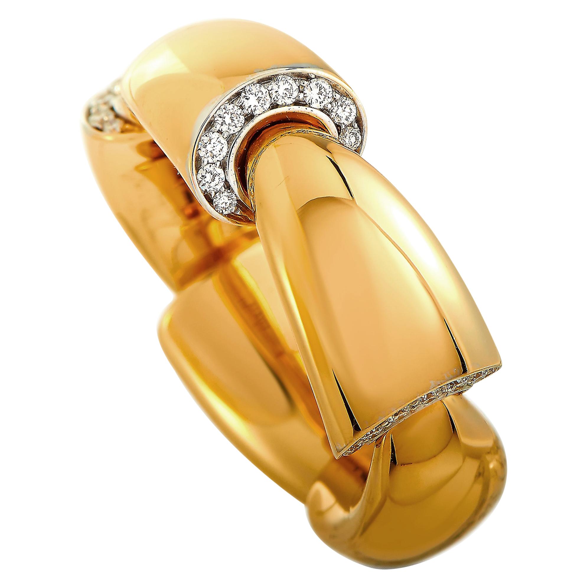Vhernier Calla Media 18 Karat Rose Gold 0.17 Carat Diamond Ring