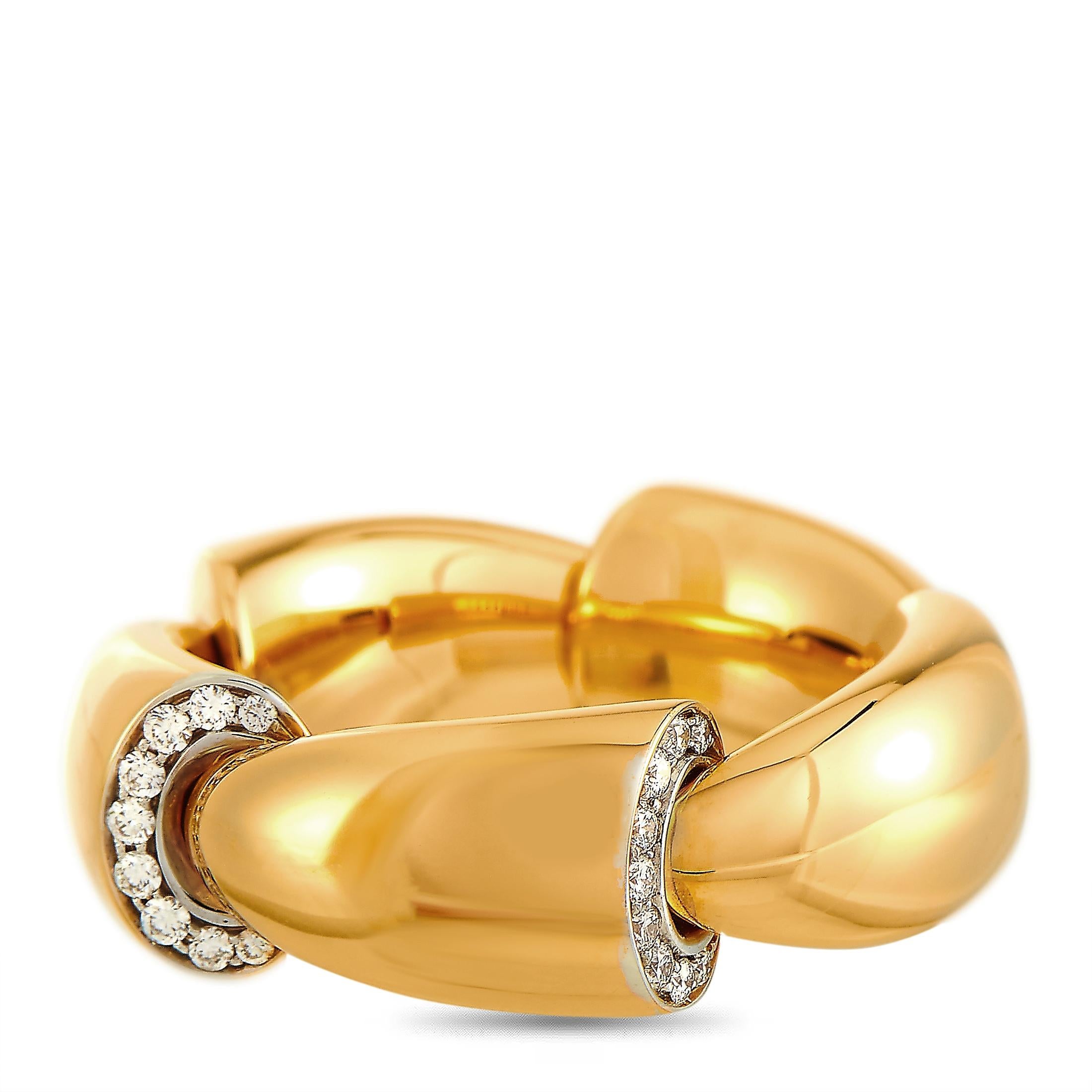 Round Cut Vhernier Calla Media 18 Karat Rose Gold 0.17 Carat Diamond Ring