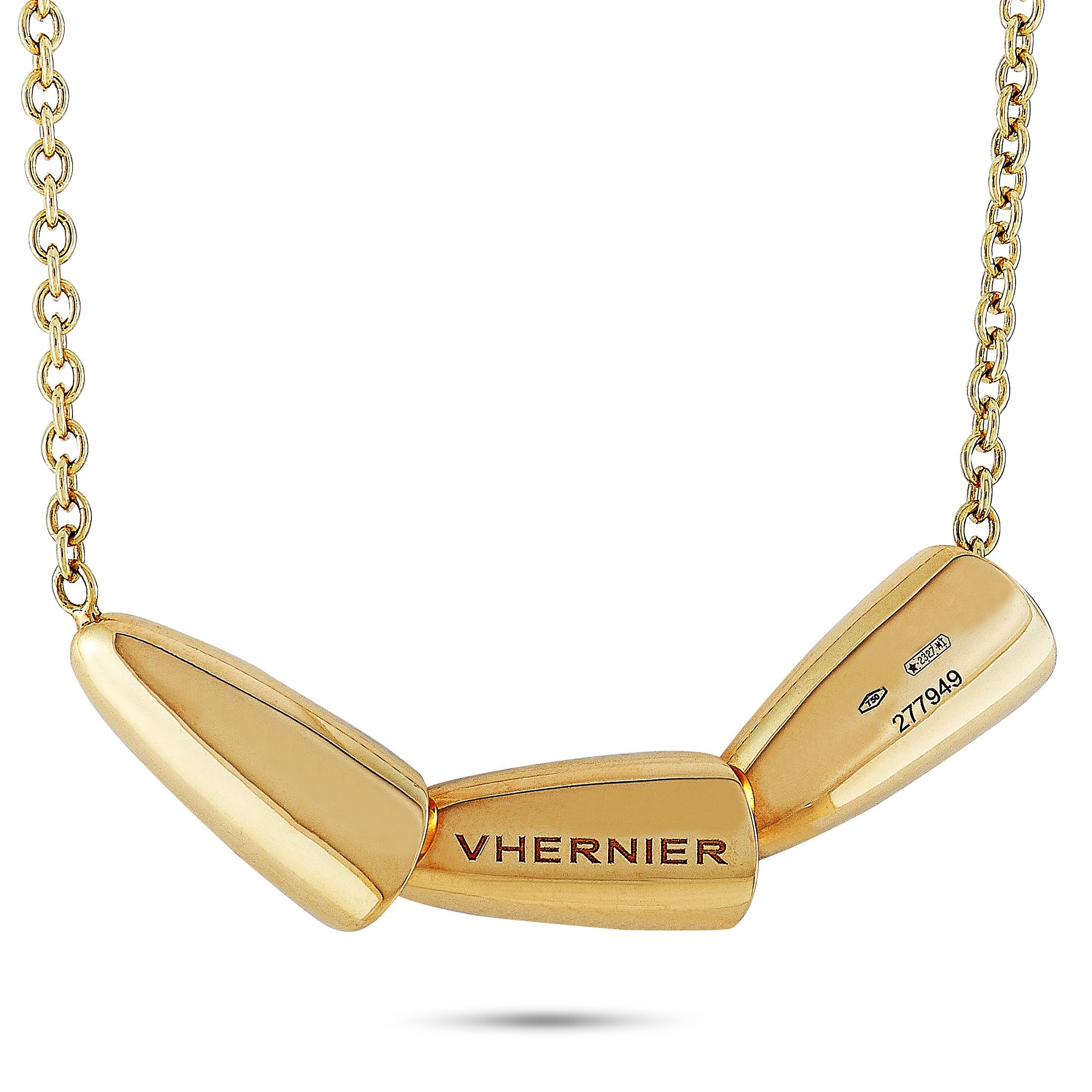 Vhernier Calla Media 18 Karat Rose Gold Necklace In New Condition In Southampton, PA