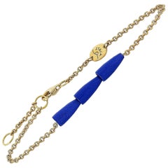 Vhernier Calla Mini 18 Karat Yellow Gold Lapis Lazuli Bracelet