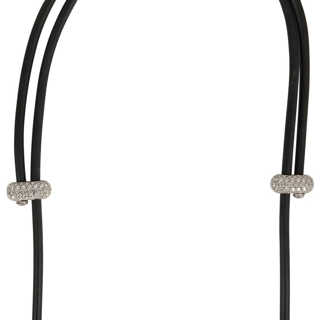 Vhernier Ensemble collier / boucles d'oreilles Calla Diamants Onyx noir Or blanc 18 carats 1