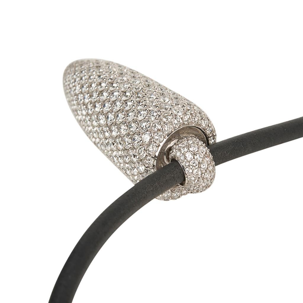 Vhernier Calla Necklace / Earrings Set Diamonds Black Onyx 18 Karat White Gold 2