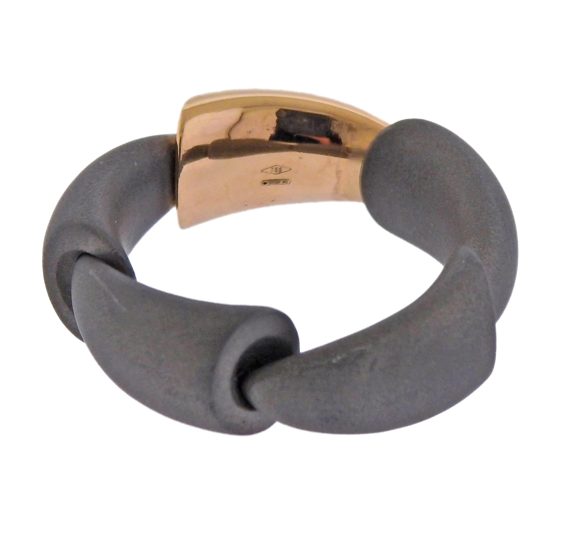 Women's Vhernier Calla Rose Gold Titanium Ring