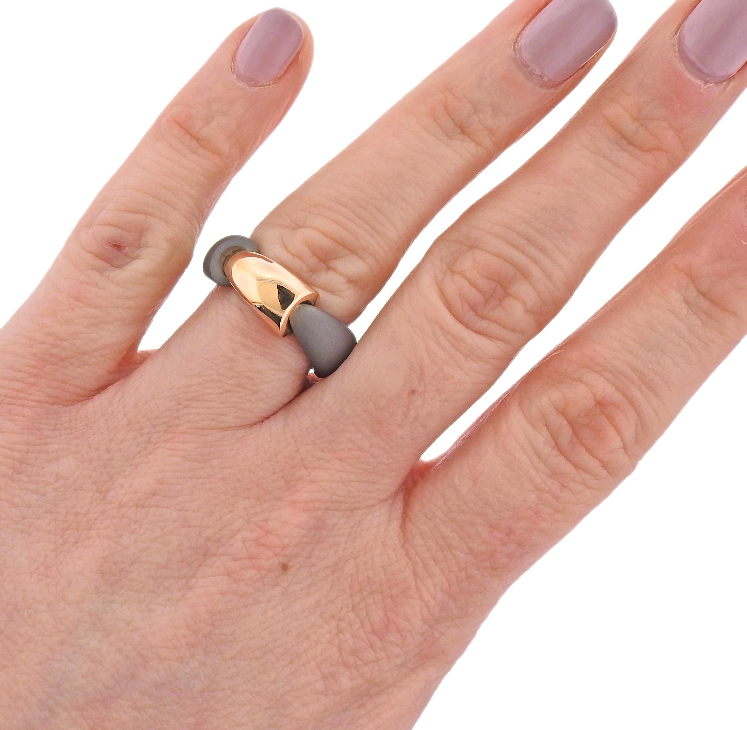 Vhernier Calla Rose Gold Titanium Ring 1