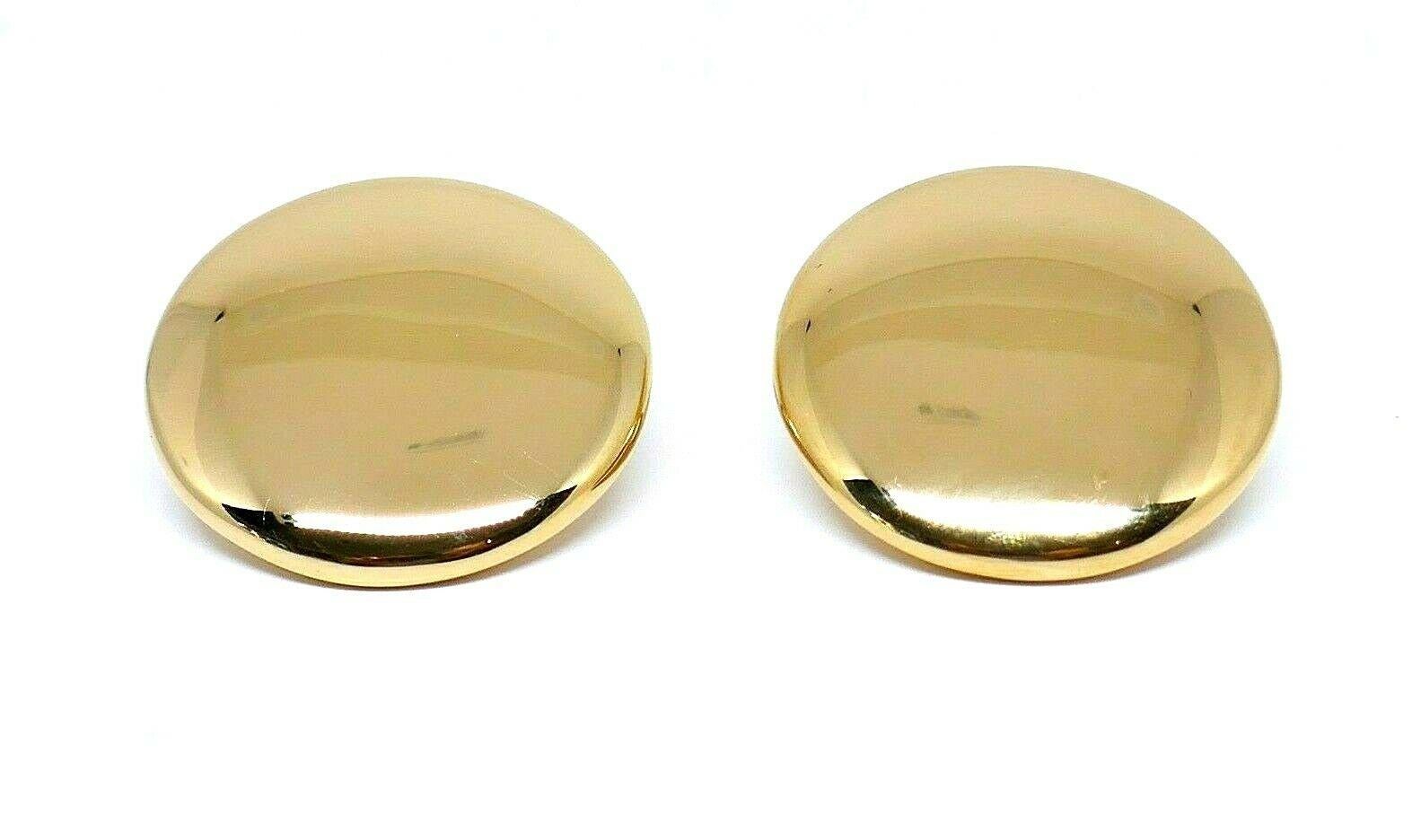 Women's Vhernier Clip-On Polished Rose Gold Large Button Earrings