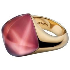 Vhernier Cornelian and Rock Crystal Rose Gold Cocktail Ring