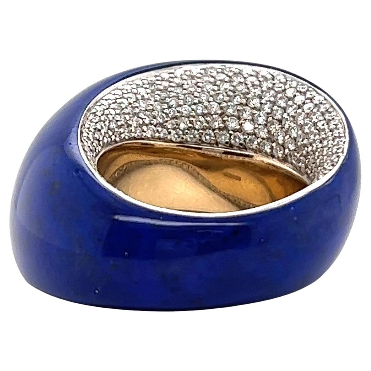 Vhernier Diamond Lapis Lazuli Cocktail Ring