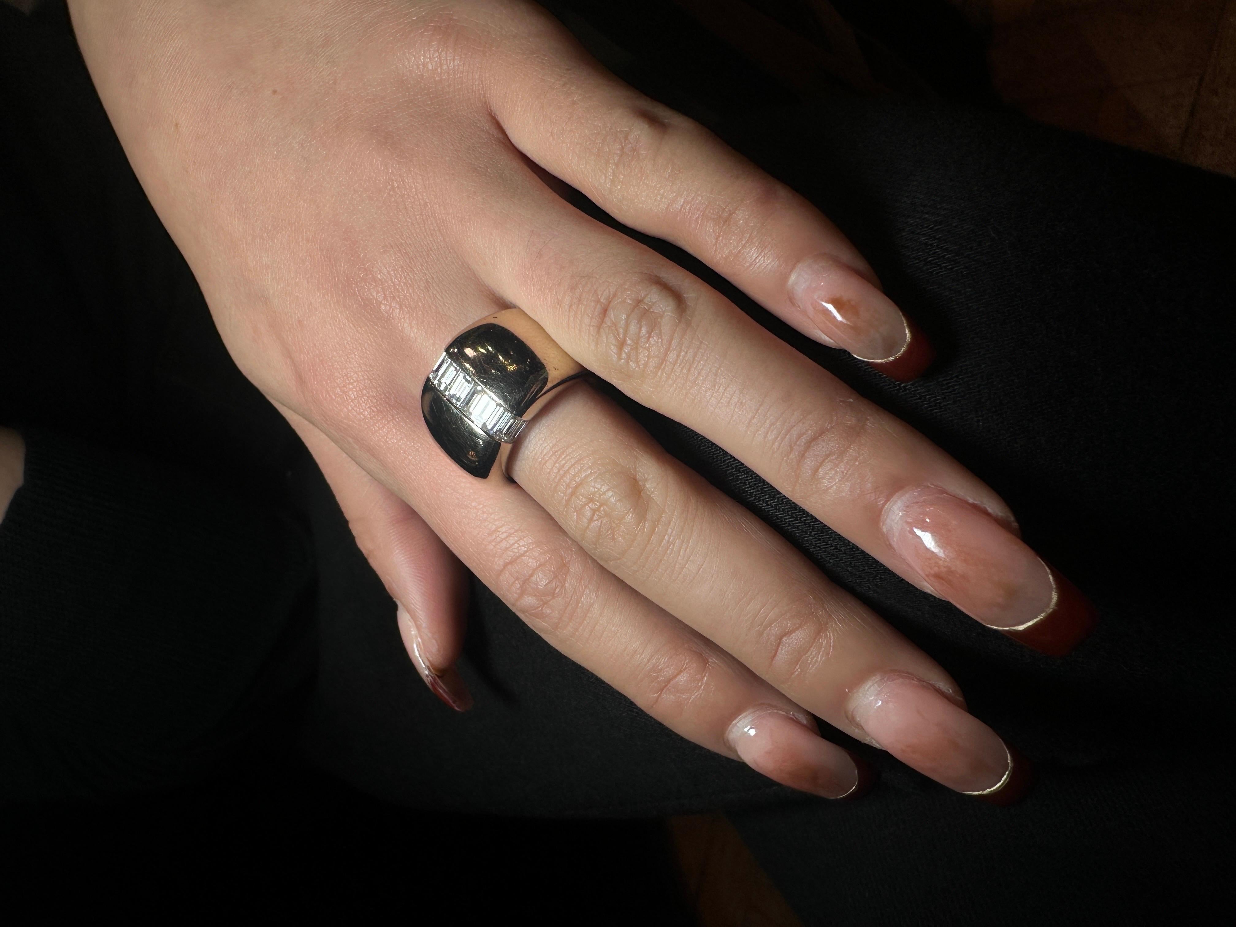 Baguette Cut Vhernier diamond ring 