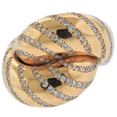 Vhernier Diamond Rose Gold Bypass Ring