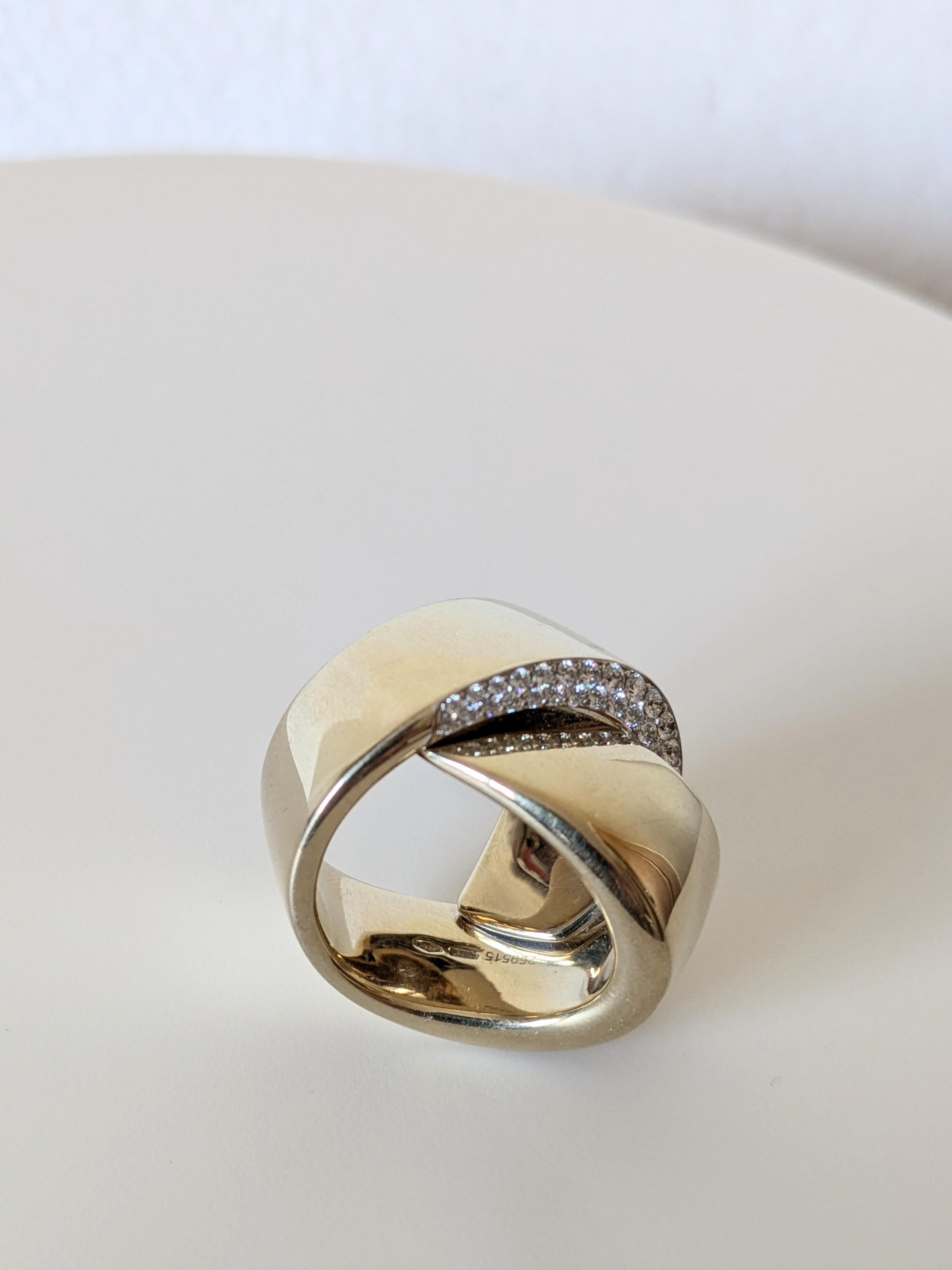Vhernier Eclisse 18k gold ring with pavé diamonds im Angebot 4