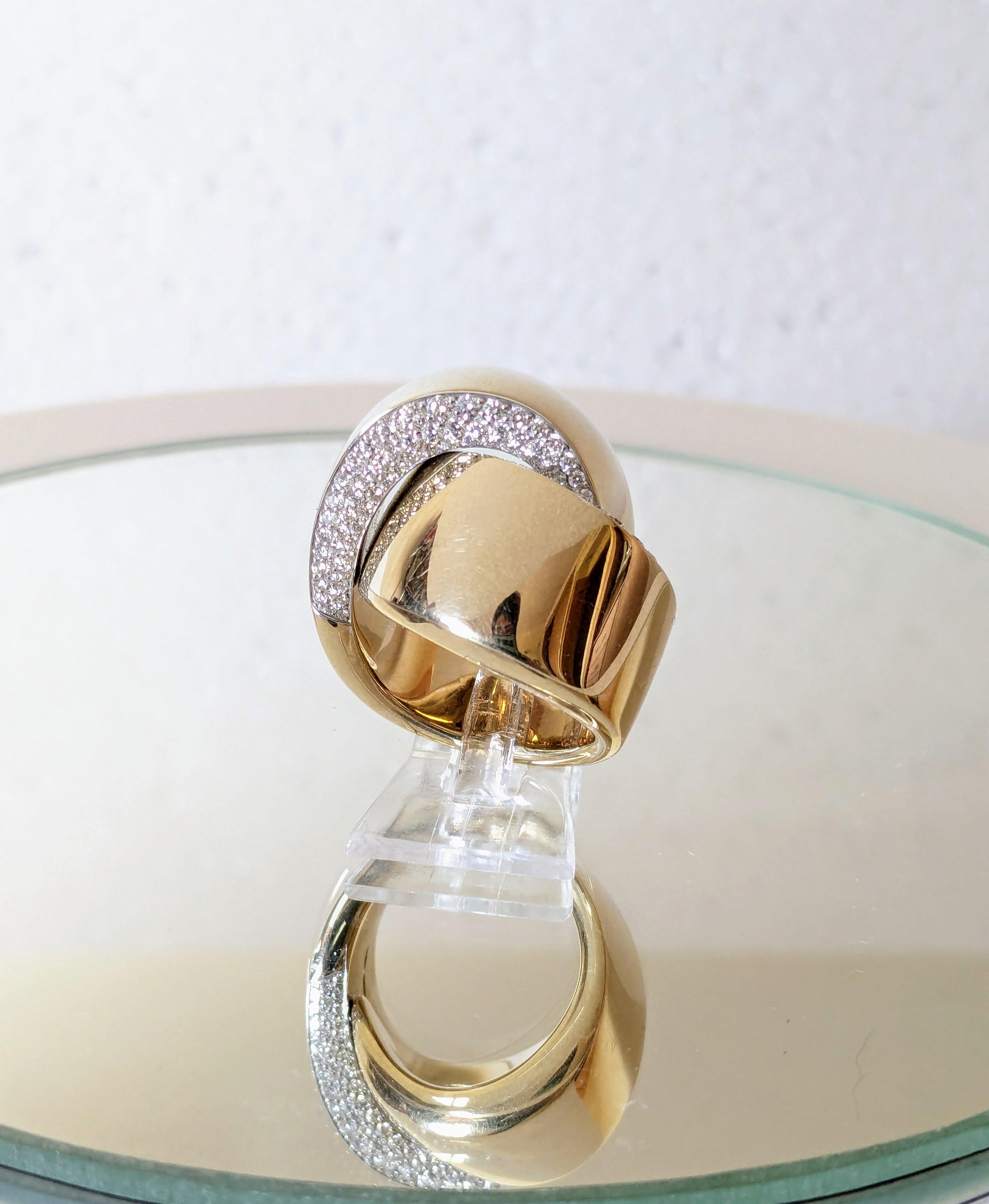 Vhernier Eclisse 18k gold ring with pavé diamonds im Angebot 2