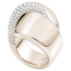 Vhernier Eclisse 18k gold ring with pavé diamonds