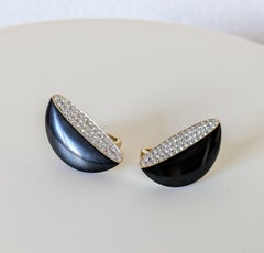 Vhernier  Eclisse jet nero  Orecchini a clip in oro 18k e diamanti