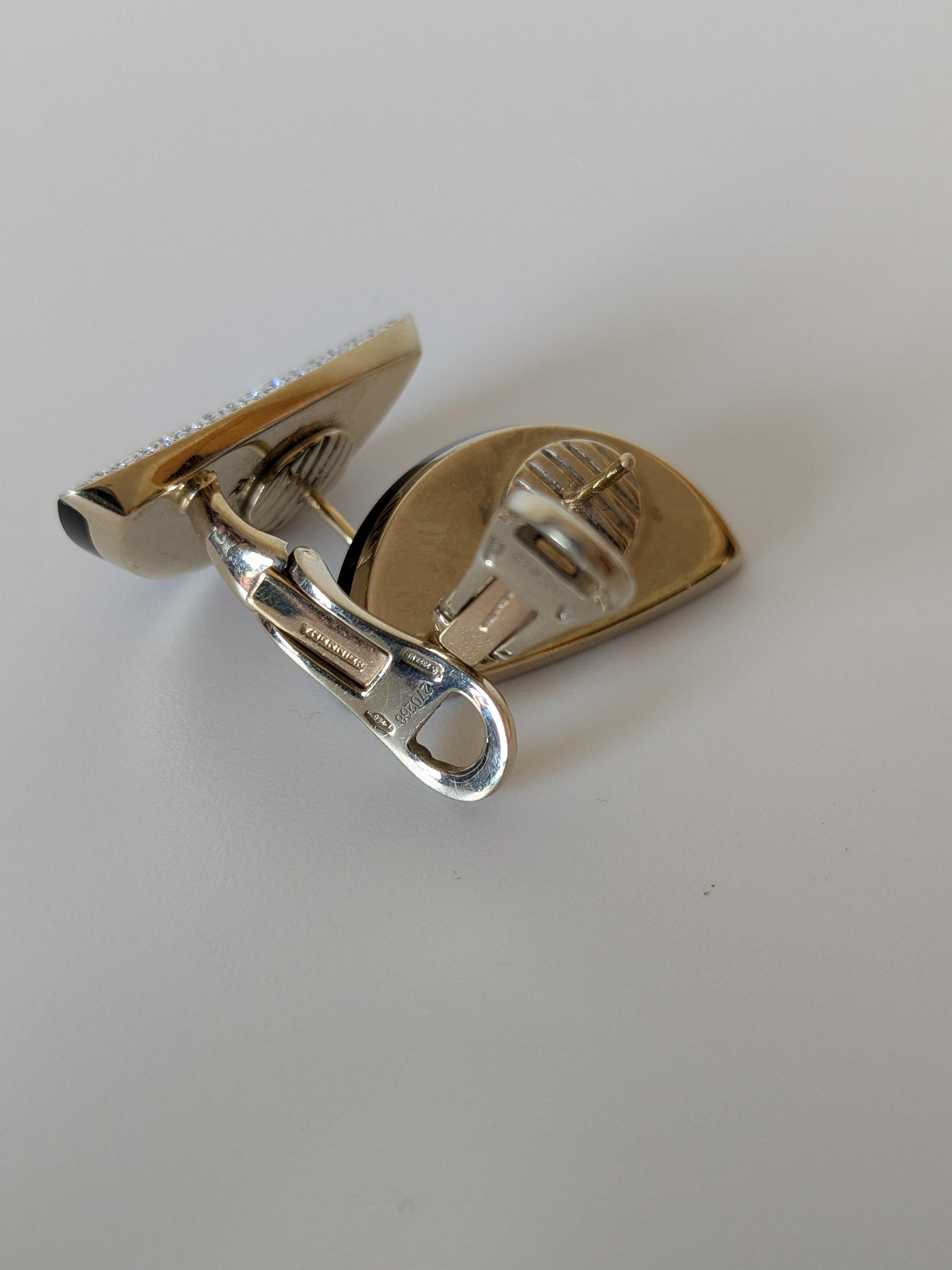 Vhernier  Eclisse black jet  18k Gold and diamonds clip earrings Neuf - En vente à Bilbao, ES