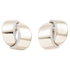 Vhernier  Eclisse black jet  18k Gold and diamonds clip earrings