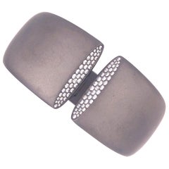 Vhernier Eclisse Collection White Diamond Titanium Cuff Bracelet