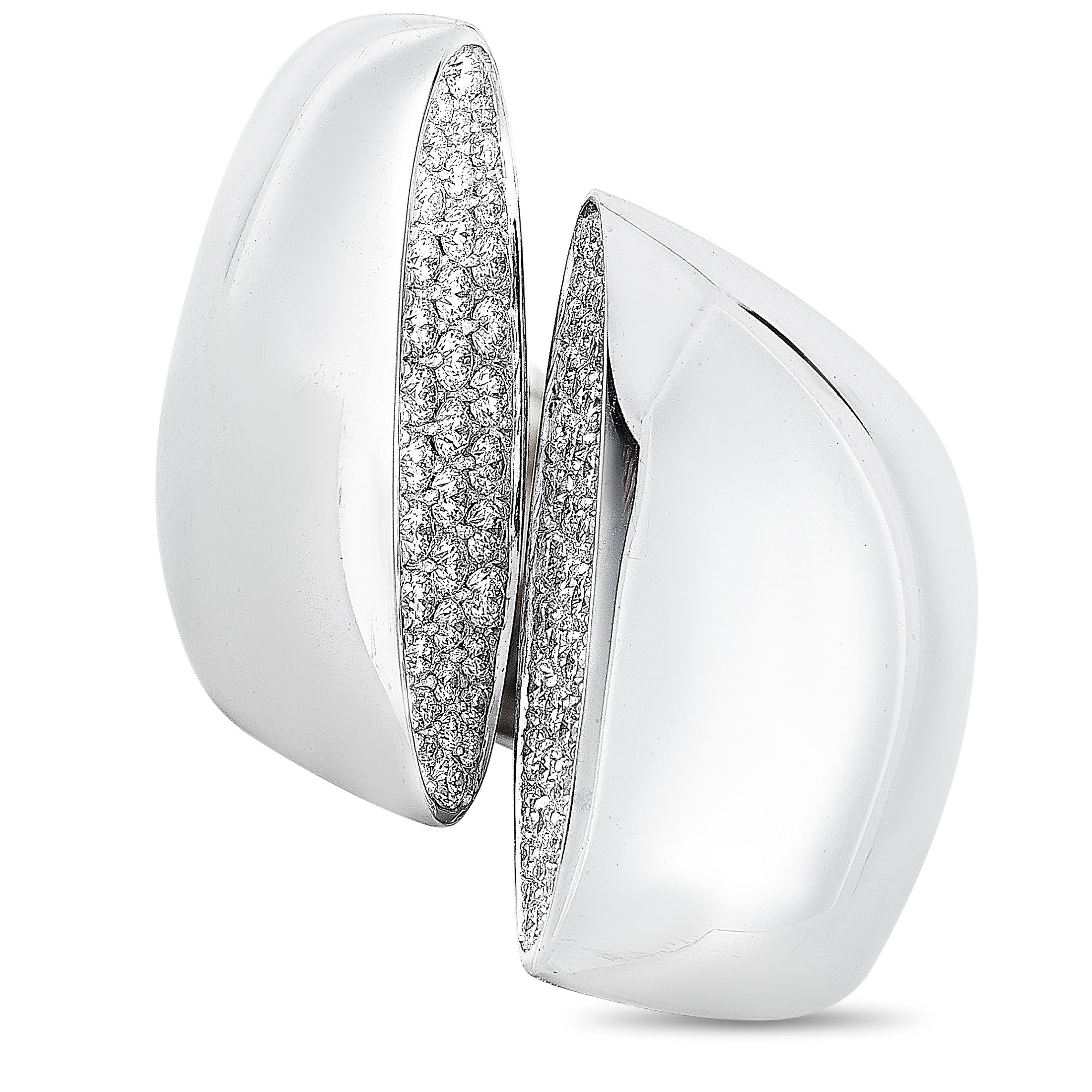 Vhernier Eclisse Medio 18 Karat White Gold 1.01 Carat Diamond Ring 2